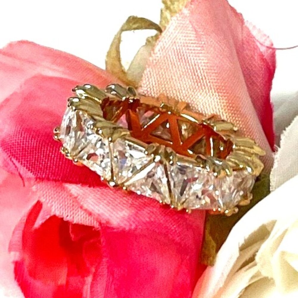 Gorgeous Triangle Cut CZ Eternity Band